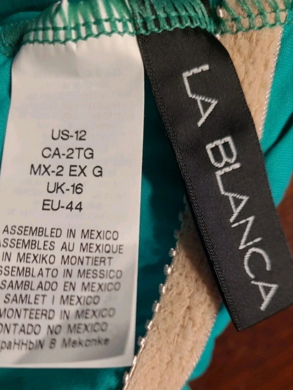 NWT La Blanca Off-the-shoulder Ruffle One-Piece Swimsuit Green Size 12 LB7BS10